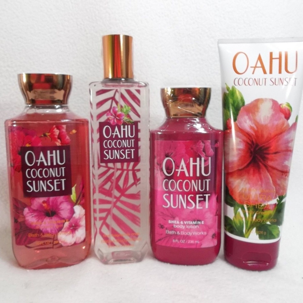 BATH BODY WORKS OAHU COCONUT SUNSET 4 PC BUNDLE